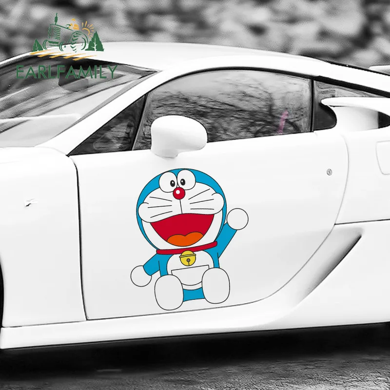 

EARLFAMILY 43cm x 38cm For Doraemon Car Stickers Sunscreen Decal Personality Motorcycle Sticker Air Conditioner Decoration