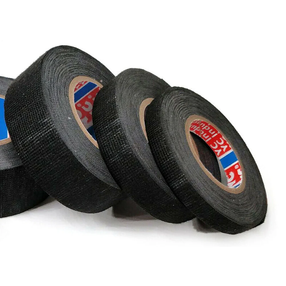 

15M Car Vehicle Wiring Harness Tape Sound Insulation Black Hot Adhesive Cloth Fabric Tape Car Styling Tape Cloth Fabric Tape