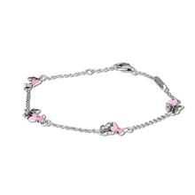 925 стерлингового серебра красивые бабочки браслеты с прозрачным CZ Модный кольцеобразный браслет для женщин