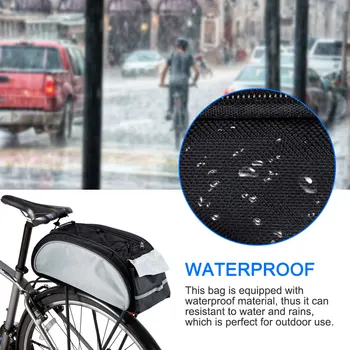 

Waterproof Bicycle Rear Bag Adjustable Handle Cycling Rear Rack Trunk Bike Storage Rack Handbag Bicycle Rear Pouch Bike Panniers