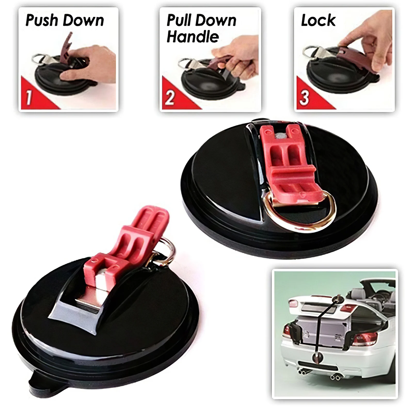 1pcPowerfulCarSuctionCupAnchorwith2xSecuringSHookMulti