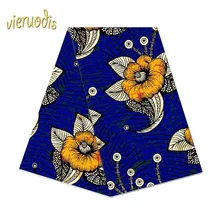 6 ярдов африканская восковая печатная ткань голландская хлопок ткани, материал Дашики батик настоящий цветочный для платья A000537