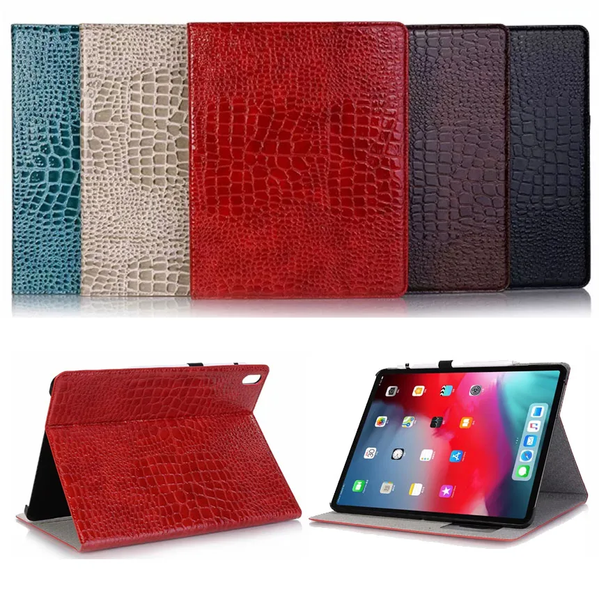 A1876 A2014 Coque для iPad Pro 12 9 2018 Чехол класса люкс крокодиловая кожа Чехол-книжка из