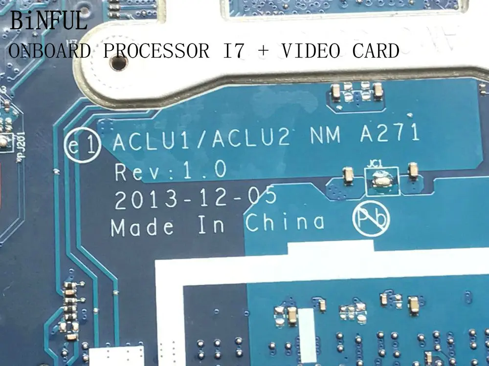 BiNFUL супер товар! ACLU1/ACLU2 NM-A271 подходит для материнской платы ноутбука LENOVO G50-70 с процессором I7+ видеокарта