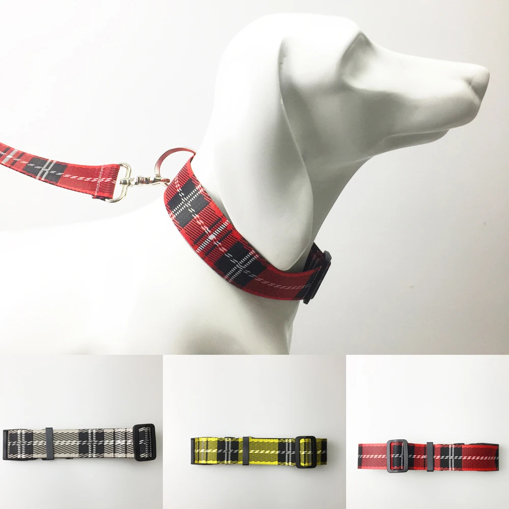 New Plaid Style Pet Dog Collar Adjustable Size Suitable For Medium And Large Dogs Nylon bing