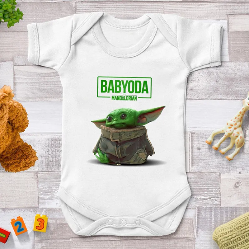 Precio Especial Mono para recién nacido de Star Wars, Mono para niño y niña de manga corta, mono informal blanco, mono con estampado de Yoda para niño 2021 r0QK3EVKgXl