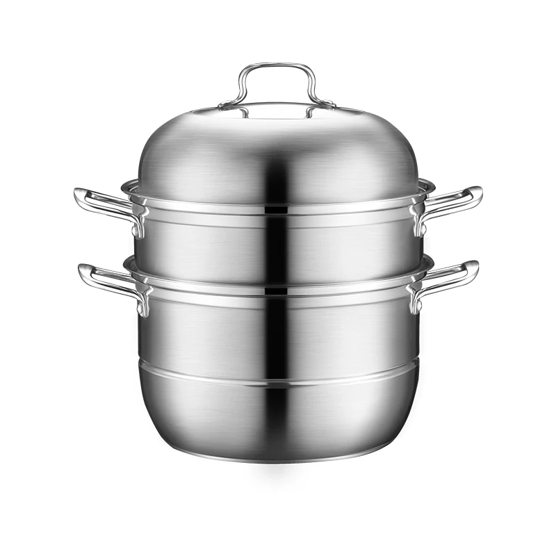 

Пароварка трехуровневая из нержавеющей стали 304, большая Пароварка, бытовая Двухуровневая клетка, индукционная плита для газа