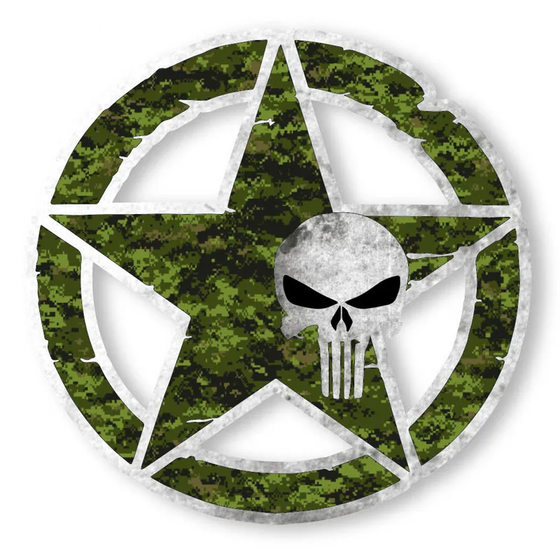 

Interesting Car Sticker Funny Army Star PUNISHER SKULL Decal Windshield Decals Laptop car Window Pvc 13cm X 13cm