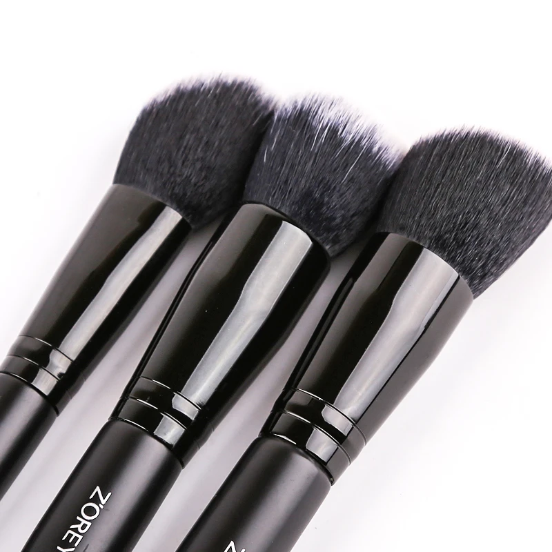 ZOREYA 3Pcs Class Black Makeup Brushes Super Soft Face Make Up Brush Set Blush Slanted Powder Ultimate Blending Beauty Tool