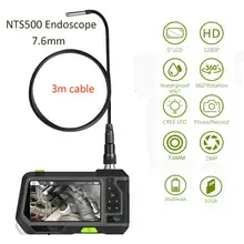 TESLONG NTS500 промышленный 7,6 мм объектив 3M эндоскоп со змеиной линией с высоким прозрачным экраном 5 дюймов 200 Вт пикселей Водонепроницаемый эндоскоп IP67
