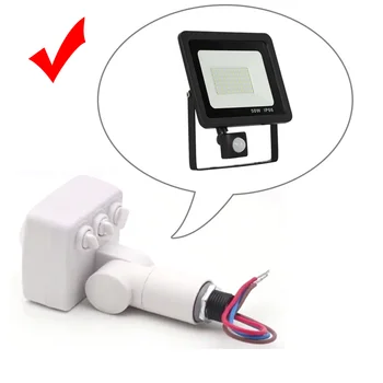 

1pcs Ultrathin LED Flood light PIR Motion Sensor Detector waterproof Outdoor 85-265V IP65 Motion Sensor Adjustable PIR Switch