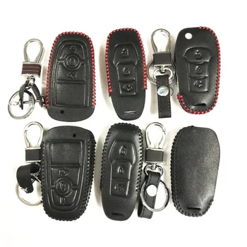 

Car Styling, Leather key chain ring cover case holder For Ford Focus 2 3 4 MK2 MK3 MK4 Kuga Edge Mondeo Fusion Ecosport Fiesta
