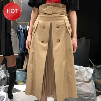 

Summer Skirts 2020 High Waist Women Skirt Cotton Irregular Skirts All Match Skirt Long Black Fashionable Ladies