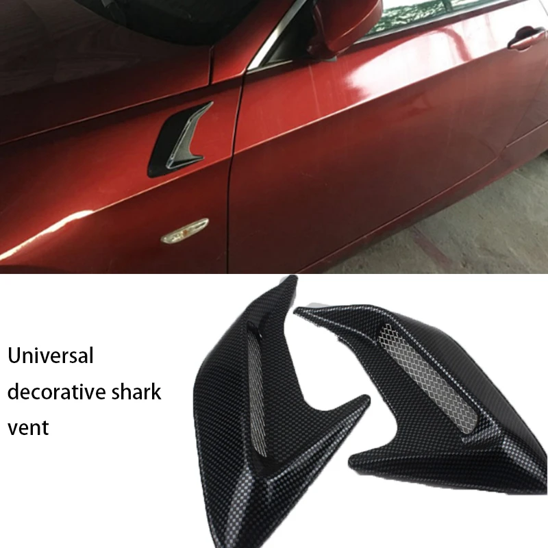 

2PC car shark car side vent air fender sticker side air outlet hood decorative car exterior accessories