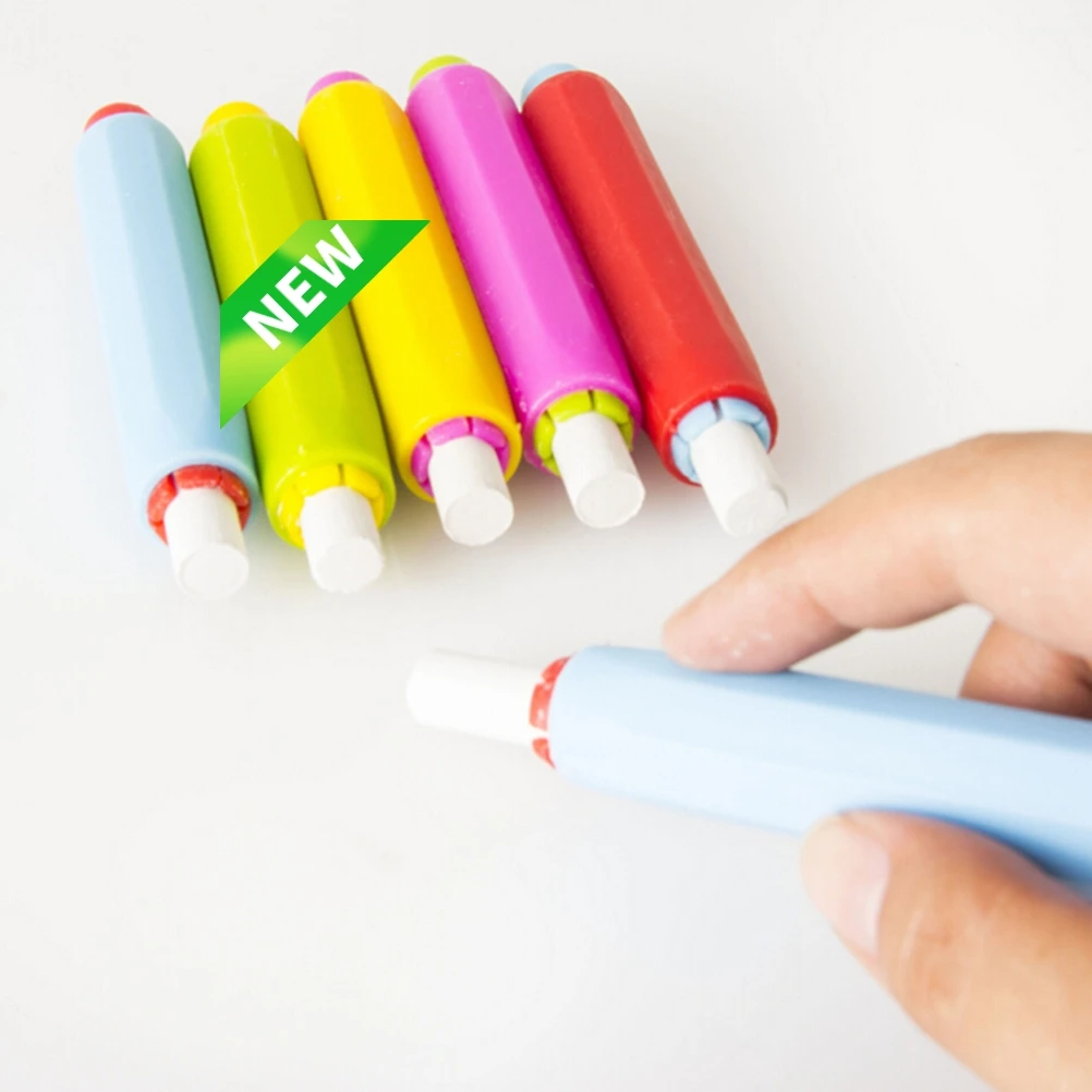 5 Color Chalk Holders For Teachers Writing Extender Children Drawing Board Accessories School Teaching Aids