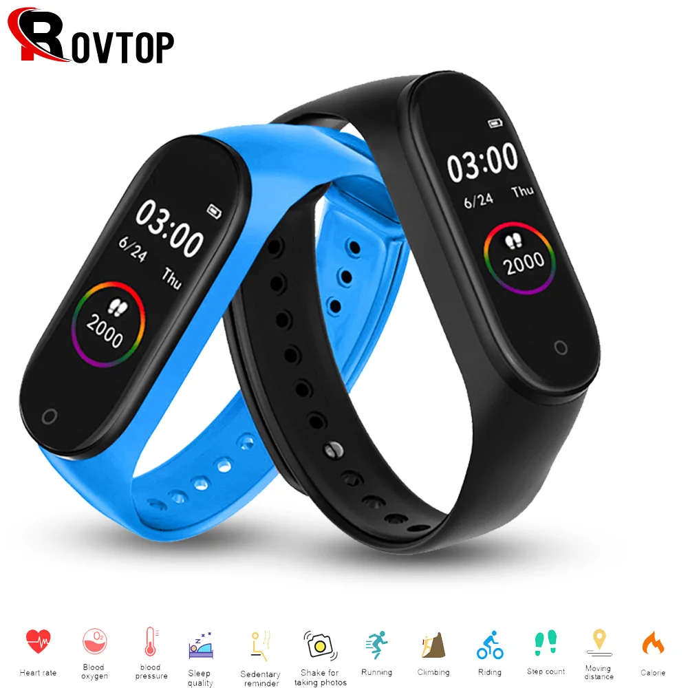 Rovtop M4 Plus мужские умные часы кровяное давление пульсометр монитор фитнес трекер
