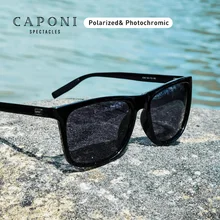 Мужские поляризованные солнцезащитные очки CAPONI, оправа, роскошные брендовые дизайнерские очки для мужчин, UV400, фотохромные очки для вождения, BS387