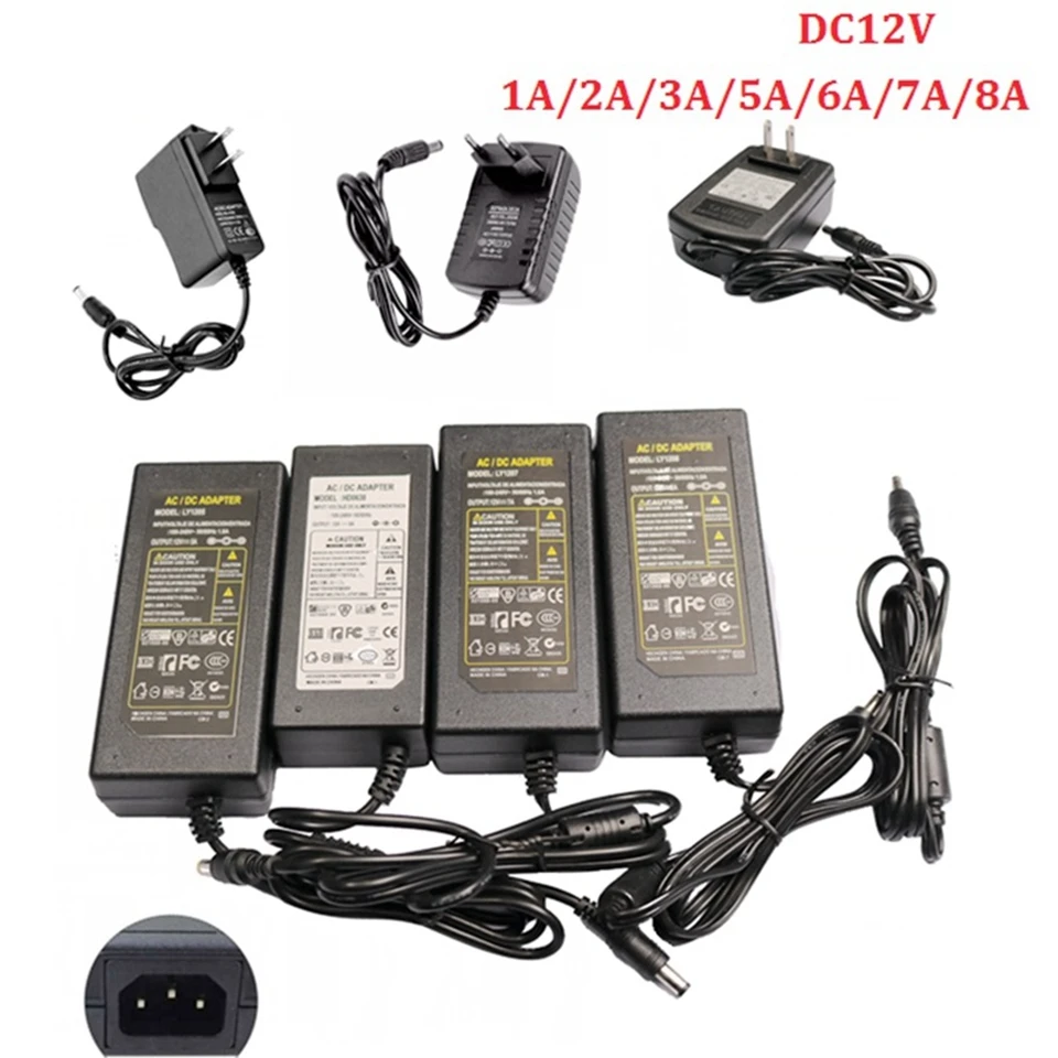 Адаптер питания AC110-220V к DC 12 в 1A 2A 3A 5A 6A 8A 10A конвертер зарядного устройства для