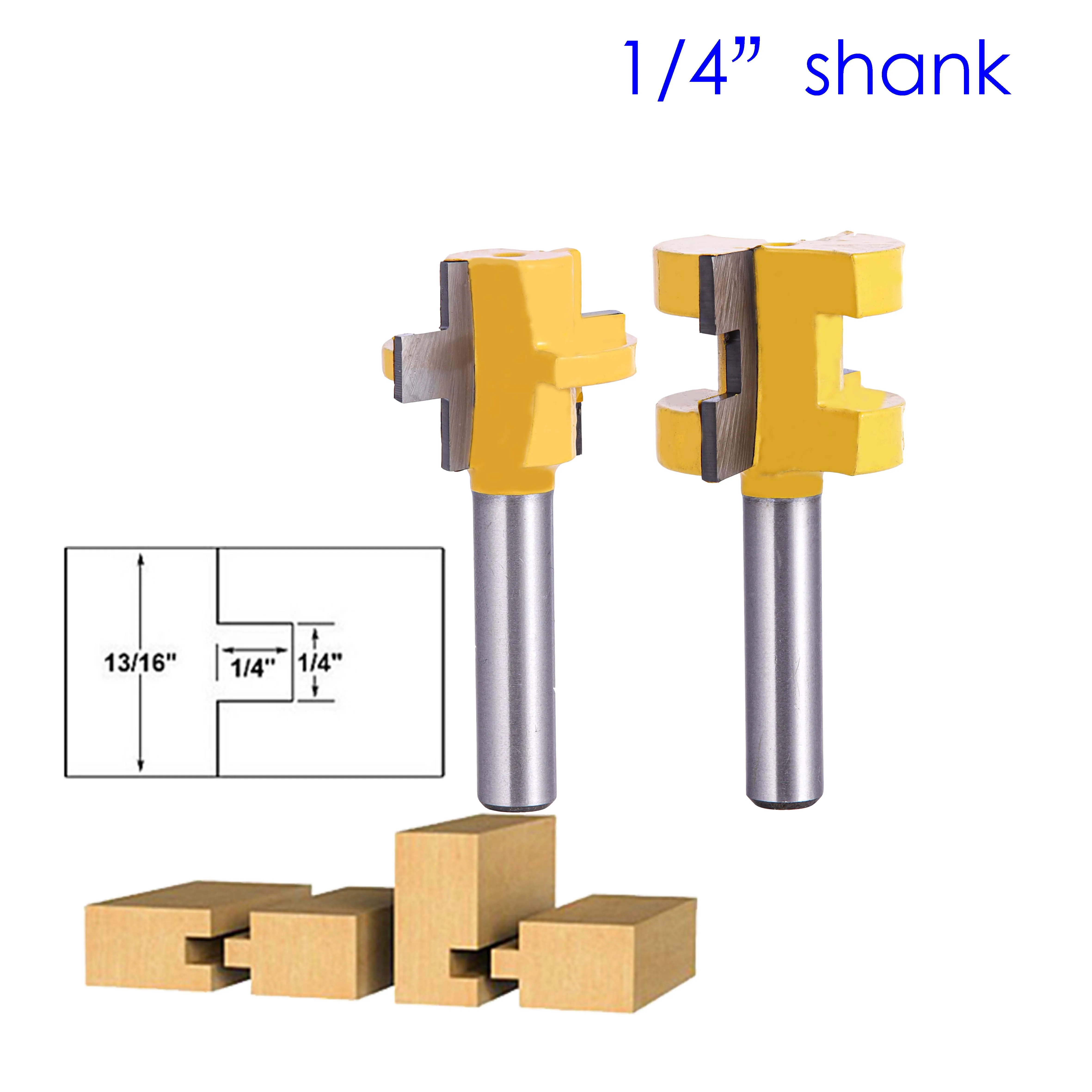 

1/4'' Shank Tongue Groove Router Bit 2pcs Wood Tenon Cutter For Wainscot Panel Wood Flooring Milling Cutters1/4'' Shank Tongue G