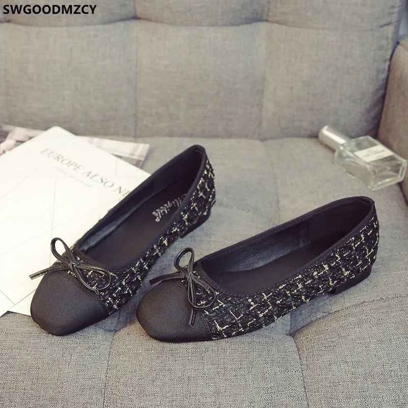 

Женские мокасины без застежки, черные лоферы на плоской подошве, с бантом-бабочкой, 2024