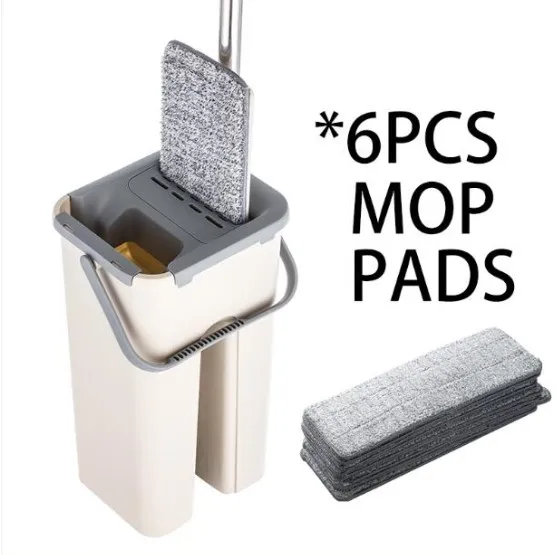 6Pcs mop cloth Плоская выдавливаемая Волшебная Автоматическая швабра и ведро Избегайте мытья рук тряпка из микрофибры для мытья пола ленивая Швабра - Цвет: 6Pcs mop cloth