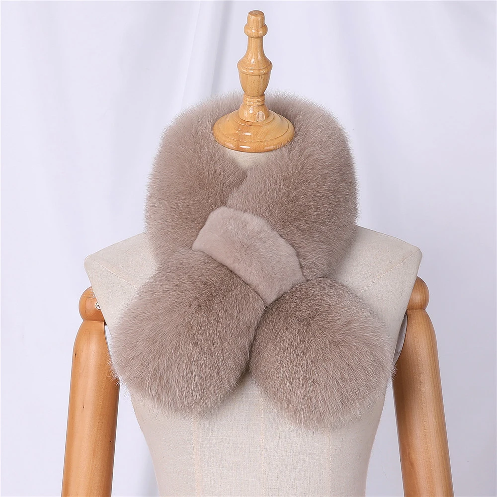 

2022 New Fashion Genuine Full Pelt Fox Fur Scarf Women's Winter Natural Fur Scarf Scarves Neckerchief Real Fur Muffler Wraps