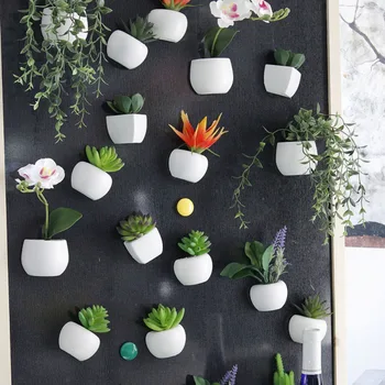

2019 Fridge Magnets Artificial Succulent Plants Bonsai Souvenir Blackboard Magnetic Stickers Fridge Magnets Home Decoration