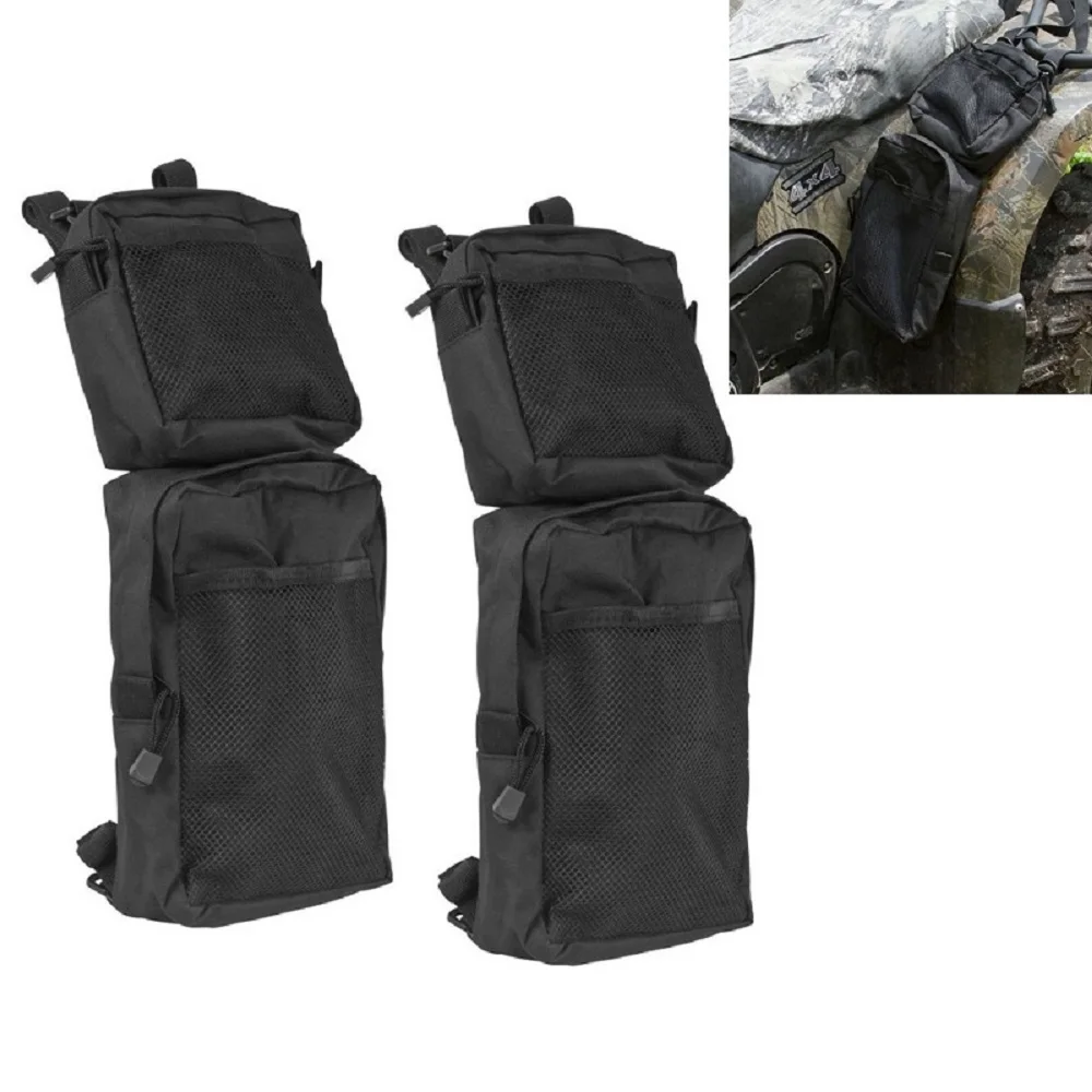 2PCS  600D Oxford ATV Fender Bags Off-road ATV Tank Saddle Bags Cargo Storage Hunting Bag Universal Motorcycle Mudguard enlee e mz504 2pcs corrosion prevention aluminum alloy tire valve caps universal valve stem dustproof covers for bike road bike mountain bike schrader valve red