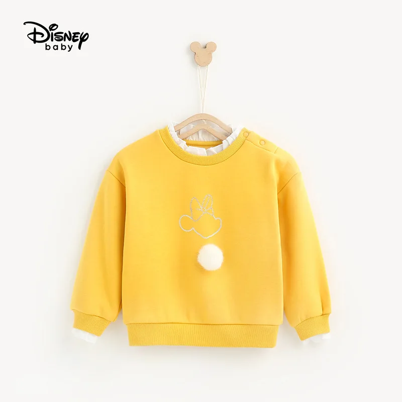 Disney/детская одежда, Детский плюшевый теплый топ, милый кружевной чехол для девочек, одежда для маленьких девочек, Детский свитер, детские толстовки