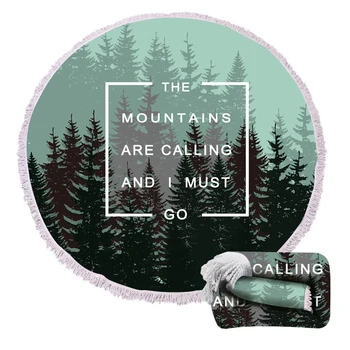 

150*150CM Modern Chic Beach Towels Printed Plants Beach Towel Microfiber Round Bath Towels For Living Room Home Decorative