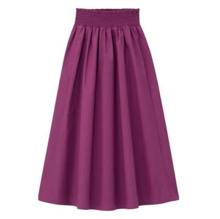 Фиолетовые, желтые, розовые, черные, большие размеры 5XL, 6XL, 7XL, весенне-осенние длинные юбки-макси, элегантная юбка офисная, брендовая, праздничная юбка, vestidos - Цвет: Фиолетовый