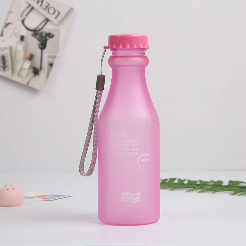 The pink bottle Пластиковая Спортивная бутылка для воды Анти-протекание глазурь не легко сломать фитнес-чайник многоразовые портативные чашки для воды для Спортивных Путешествий - Цвет: The pink bottle