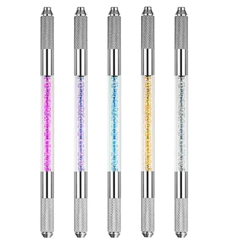 

Flex Round Needle Lock-Pin Device Permanent Makeup Manual Tattoo tool Microblading Pen Manual Double Crystal Acrylic Tattoo Pen
