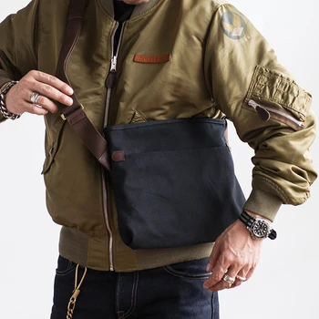 

AETOO Vintage simple canvas bag men's cross body bag summer small packets shoulder Bag ipad bag