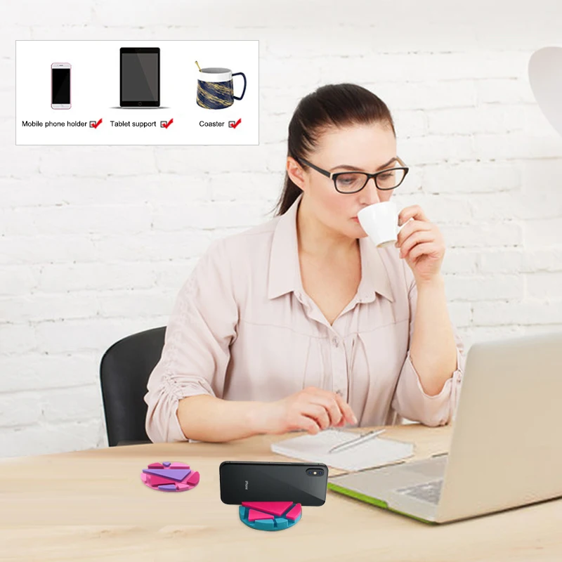 

Modern Silicone Cup Pads Desk Pen Card Mug Support Bracket Coaster Phone Holders Table Mats VS Stands Home Kitchen Accessories