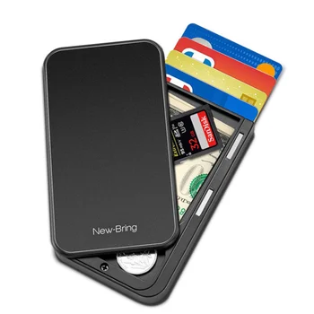 

Slim ID Bank Card Holders RFID Blocking Minimalist Wallet Carbon Fiber Slide Wallets Credit Cards Bank Card Case For Men Women