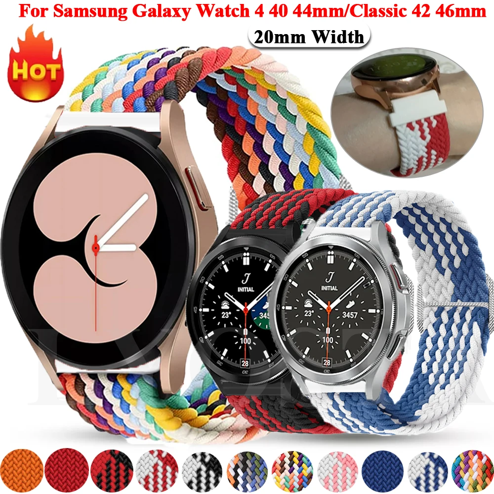 Braided Solo Loop Smart Straps For Samsung Galaxy Watch 4 Classic 46mm