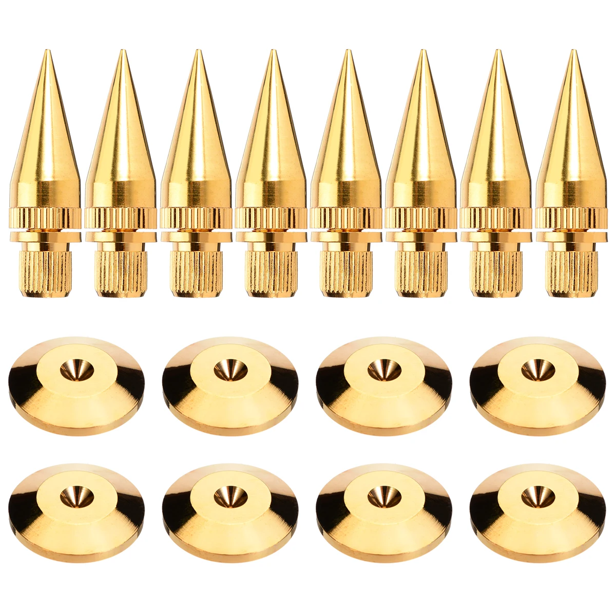 

Mayitr 8sets Speaker Spike Golden Copper Isolation Cone Stand Feet+Base Pads Floor Discs For M6*36 HiFi speakers speaker frame