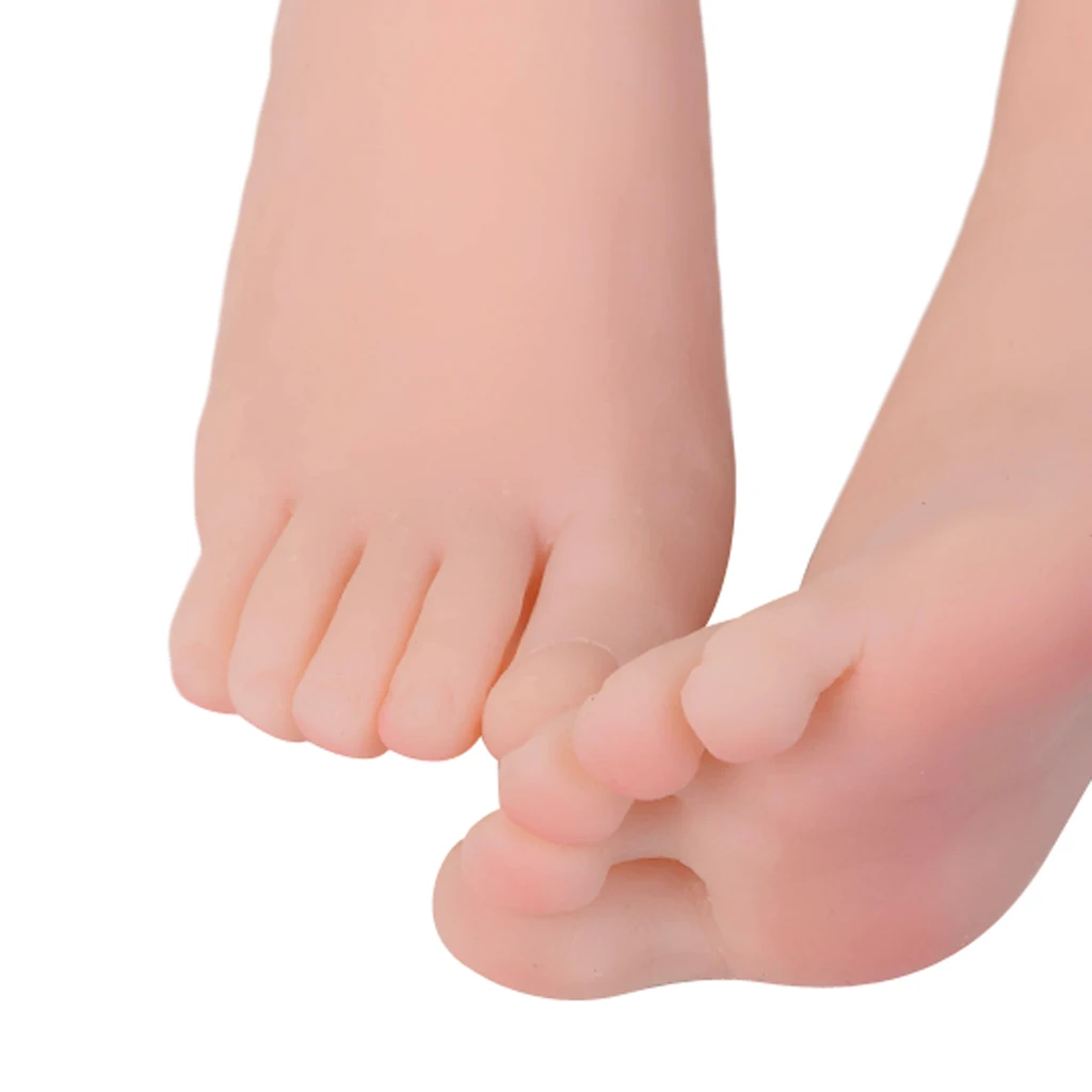 1 Pair Lifesize Mannequin Foot Female Model Foot Display Left and Right False Nail Art Foot Display for Socks Silicone Mannequin