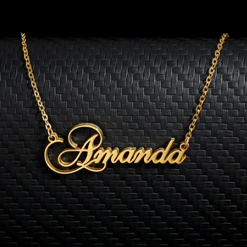 

Custom Name Necklace Nameplate Necklace For Women Personalized Stainless Steel Gold Color Chain Customized Princess Jewelry