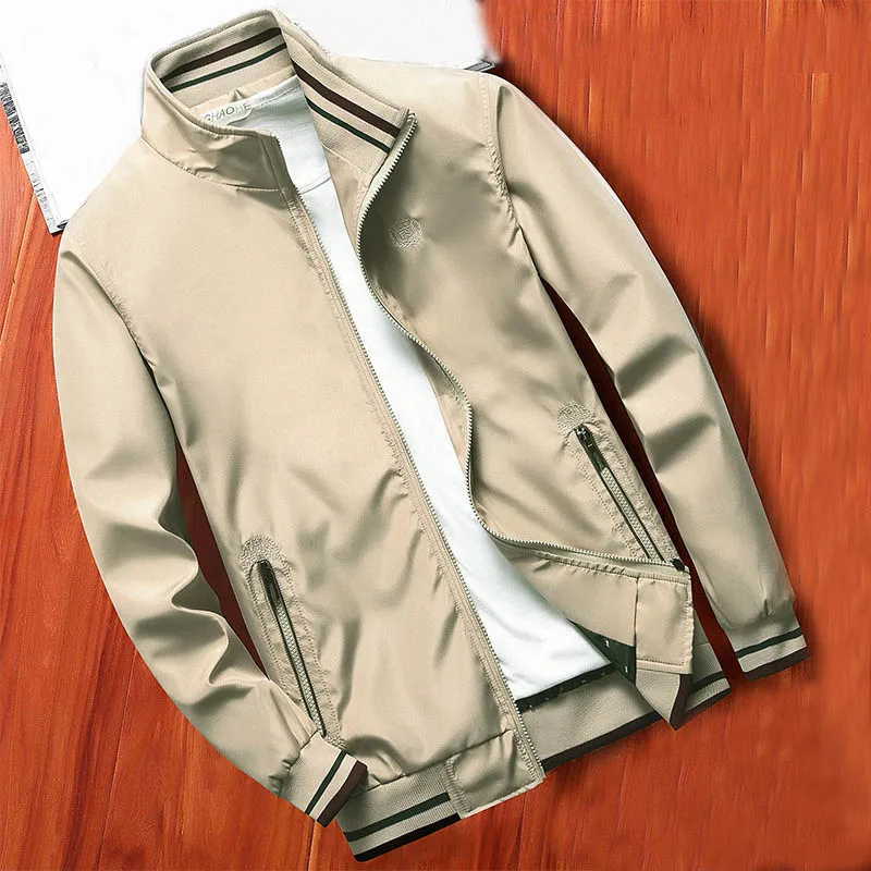MANTLCONX New Spring Men Jacket Coats Casual Solid Color Jackets Stand Collar Men Business Jacket Brand Clothing Male Outwear
