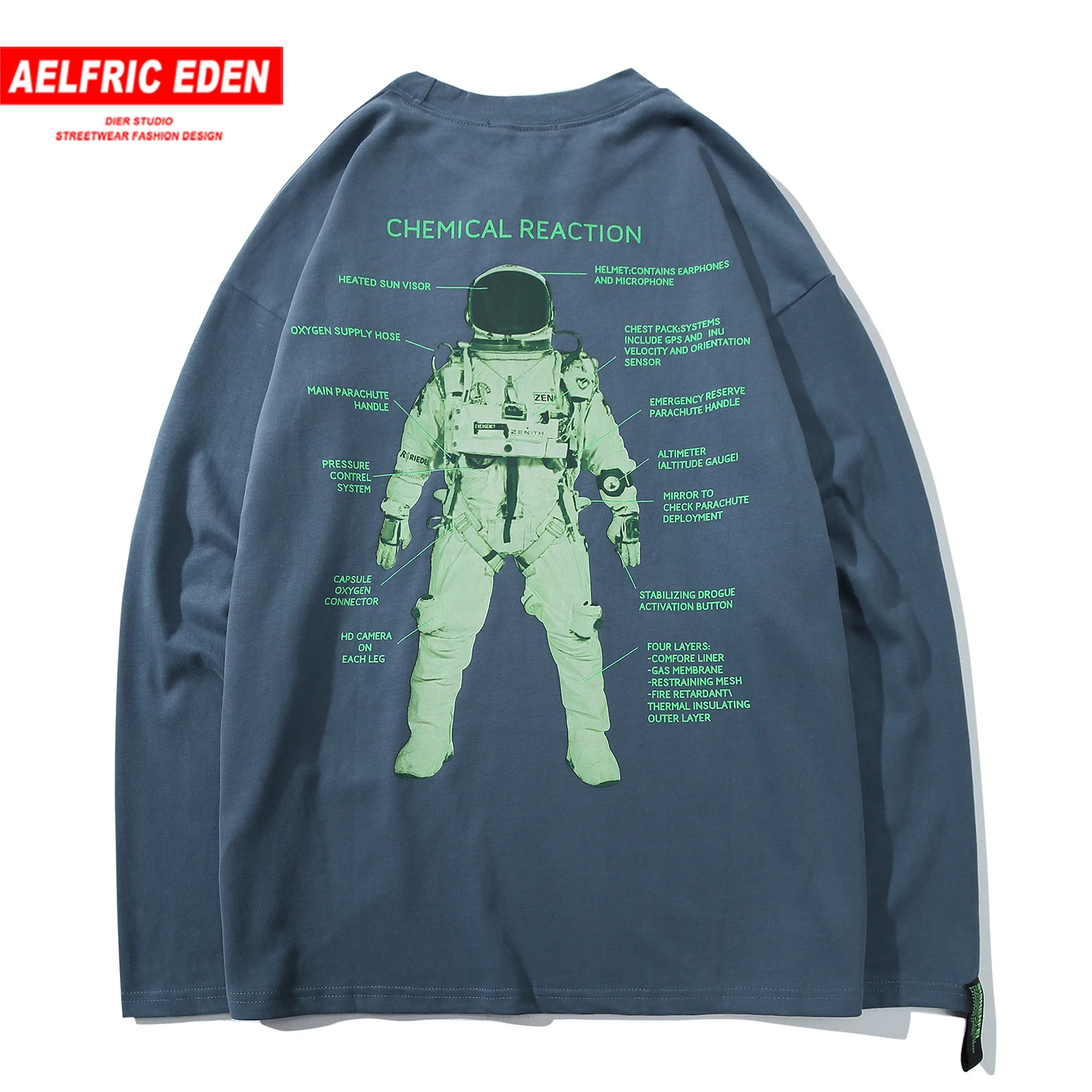 Aelfric Eden астронавт футболка с принтом Мужская 2019 Harajuku Модные свободные мужские