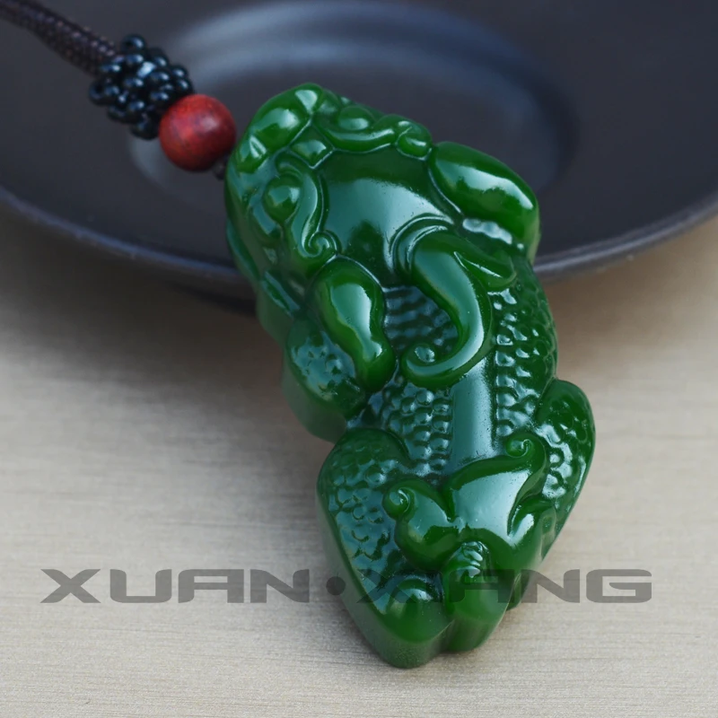 green Jade pendant /"mother child pi yao/" lucky mascot pendants