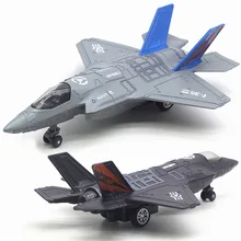 Avião modelo de brinquedos liga abs simulação americano lutador F-16 F-35 som e luz aeronaves militares modelo brinquedos para meninos