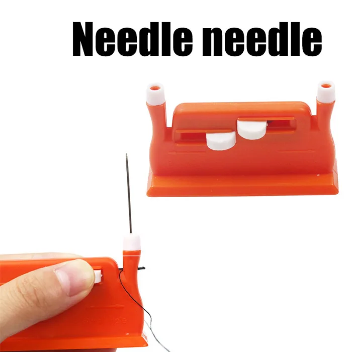 Newly Double-headed Needle Threader Safety Fast Multifunction Two-color Creatived Needle Threader