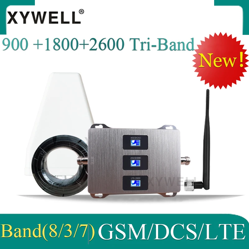 

cellular amplifier 4g 900 1800 2600 GSM DCS LTE 2G 3G 4G Tri-Band Cellular signal Repeater GSM Mobile Signal Booster