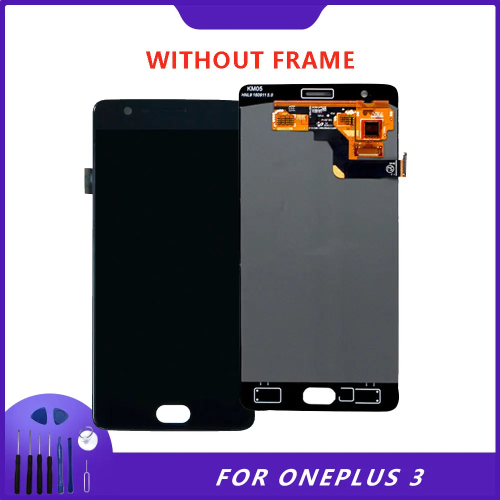 

5.5" Original For Oneplus 3 3T A3000 A3003 LCD Display Touch Screen With Frame AMOLED Digitizer For Oneplus 3 LCD Display Screen