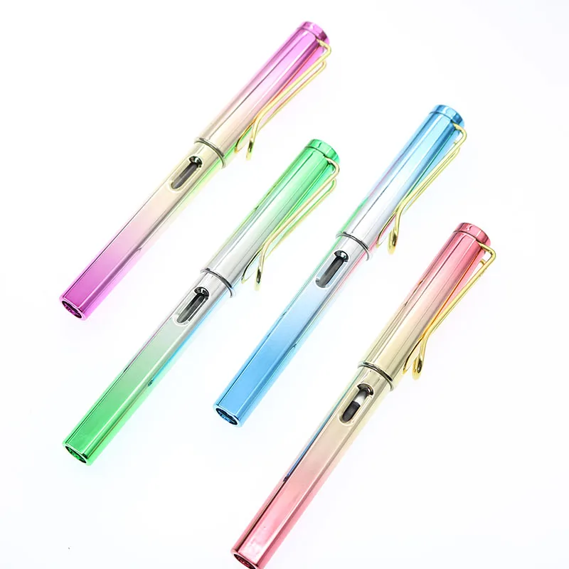 

New Fine Looking Plastic Plating Four-Color Gradient Pen Optional For Office And School Writing And Painting Pen Ink Pen Gift