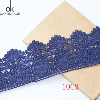 

1 yard 10cm garment decorative edge embroidery sewing DIY process beige blue edge pure cotton edge