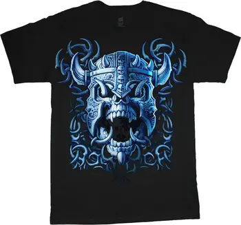 

Viking Skull Design Decal Cool T-shirt Men's Graphic Tee